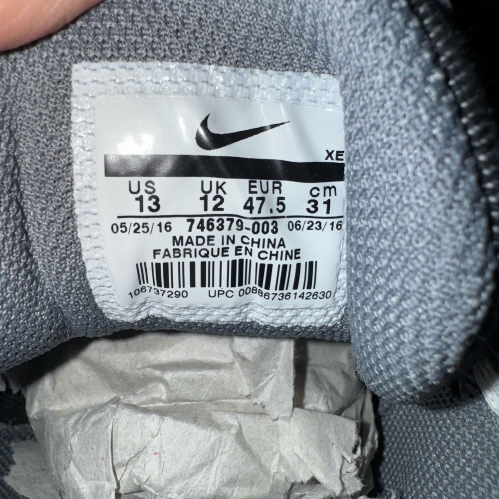 Nike Charcoal and White Denim Athletic Shoes - Picture 9 of 10